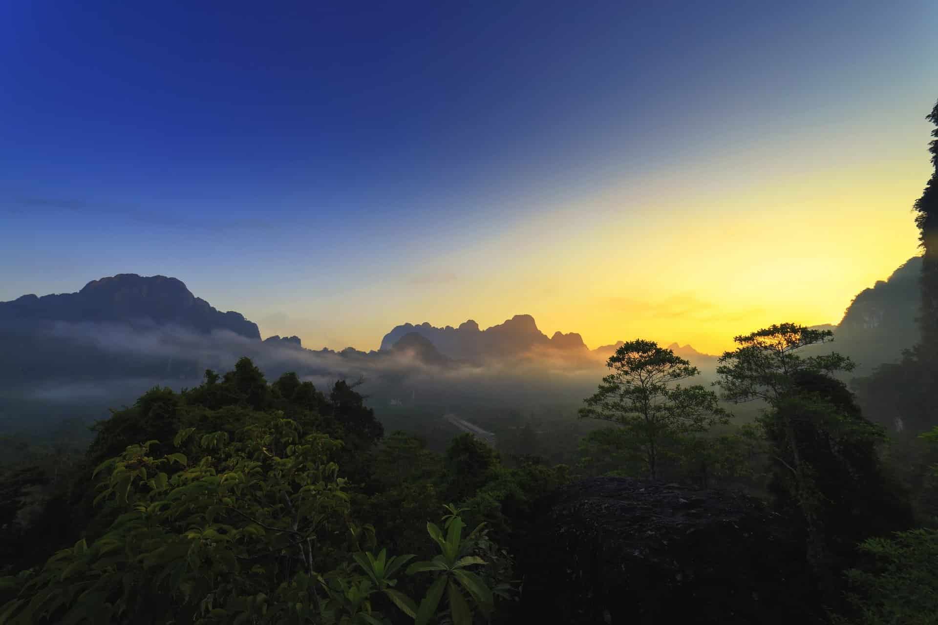 Facts 1 Sunrise over the rainforest in Khao Sok National Park, Thailand.